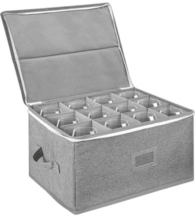 Caja De Almacenamiento Para Copas De Vino Con 12 Divisores,Caja De Almacenamiento Para Copas De Cóctel,Contenedor De Cristalería Para Copas De Vino,Contenedores De Almacenamiento De Porcelana Fina