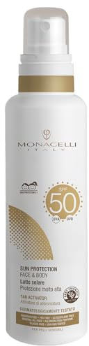 Monacelli Sun Protection Face & Body 50 SPF Sonnenschutzmilch, feuchtigkeitsspendend, 100 ml