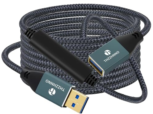 Thzzhnno Cable USB 3.0 Alargador 8M, Cable USB A Macho a Hembra de Extensión 5Gbps para Lectores de Tarjetas/Teclados/Impresoras/Escáneres/Cámaras