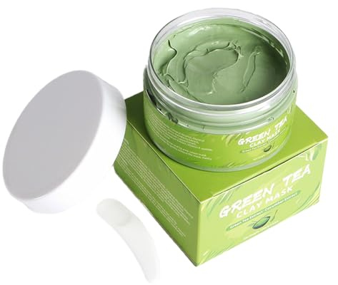 Green Tea Deep Cleanse Mask, Grüner Tee Tonerde Maske zur Tiefenreinigung, Feuchtigkeitsspendende Green Tea Clay Mask für Frauen, Anti Aging Gesichtspflege Skincare, Öl Haushalt der Haut