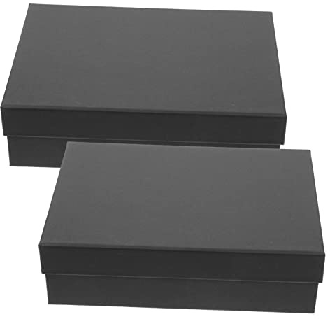 WRITWAA Geschenkbox Aus Kraftpapier 2 Stück 23,5x16x7cm Mit Deckel Stabile Karton Verpackungsbox Für Blumen Geburtstags Und Weihnachtsgeschenke Vielseitige Aufbewahrungsbox Für Kleine Gegenstände