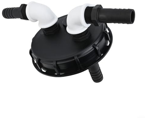 Tappo per serbatoio dell'acqua IBC a prova di perdite, 163 mm, con 2 connettori rapidi da 25 mm, adattatore di facile installazione per barili di pioggia e applicazioni industriali