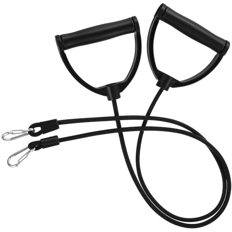 DECOMELODY Fitnessbänder mit Griffen Doppelte Schnallen aus Nylon und Abs Widerstandsbänder Ergonomische Griffe für Stepper Home Workout