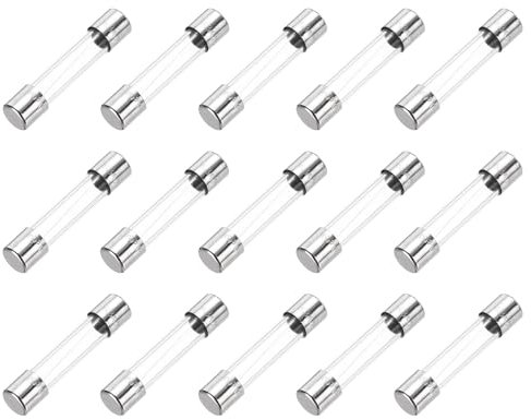 sourcing map Fusibile ritardato in vetro, 6,3 A, 250 V, 6 x 30 mm, omologato UL, per elettrodomestici, 15 pezzi