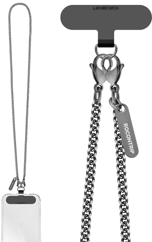 ROCONTRIP Metal Phone Chain Crossbody Phone Chain and Phone Wrist Strap Handmade iPhone Lanyard for Women and Men