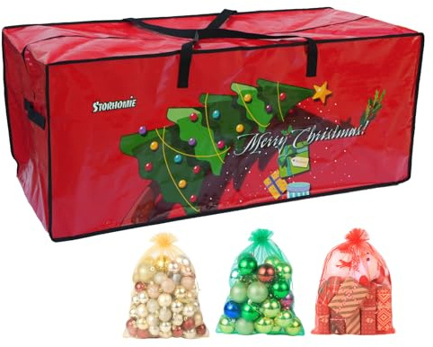 Christmas Tree Storage Bag 7.5FT, Heavy-Duty Christmas Tree Bag,Extra-Thick Durable Waterproof Material,Christmas Tree Storage for Disassembling Artificial Tree with 3 Organizer Pouches