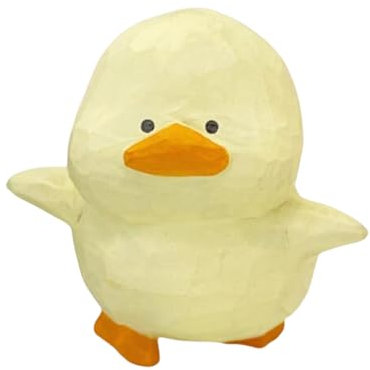 Wdbild Anatra in legno artigianale Scultura Animale Statua Creativa Divertente Piccola Anatra Figurine Statue Per Scrivania Decorazioni Da Giardino Scultura In Legno