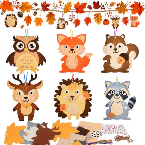 Huanmin 13 Stück Tier Herbst Bastelset Kinder, DIY Bastelset Kinder, Her-bst Kreativset Herbst Bastelset, Moosgummi Bastel-set kinder, Bastel-set kin-der 3 jahre