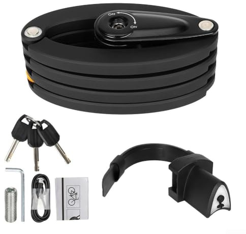 Cerradura plegable compacta con cable de cadena y candado para bicicleta antirrobo y seguridad de puerta