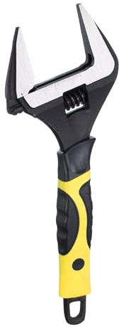 QUARKZMAN Llave Ajustable 12 Juego De Llaves CR-V Universal Llave Inglesa De Abertura Ancha Con Fosfatado Para Reparaciones De Fontanería Y Extremos Negro/Amarillo