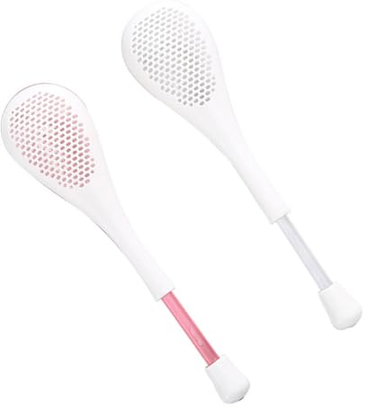 LALADEFIEE Colador de Harina Estilo Japonés 2 Piezas Cuchara Coladora de Plástico Color Claro y Rosa para Tamizar Harina y Polvo, Accesorios de Cocina Esenciales para Repostería Doméstica