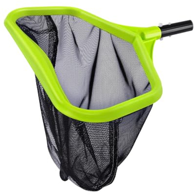 BNGXR Pool Kescher, Poolkescher Bodenkesche mit Aluminiumrahmen, Poolreinigung Bodenkescher, Kescher Pool Feinmaschig, Kescher Teich für Reinigung Schwimmbad, Teich, Grün(Keine Stange)