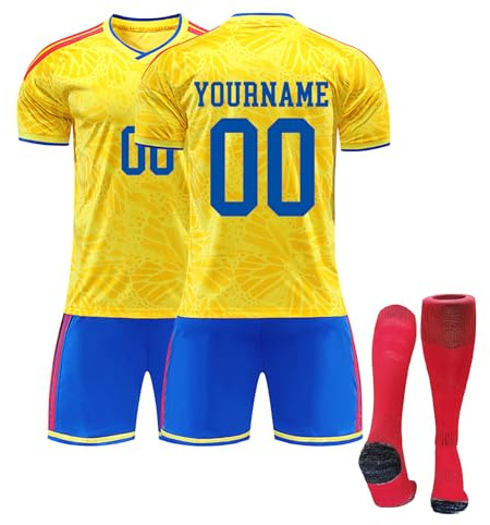 Maillot de Football Personnalisé, Coupe du Monde, Maillots de Football pour Enfants，Tenue de Football en Tailles Adulte et Enfant (T-Shirt, Short et Chaussettes)，Cadeau Football.
