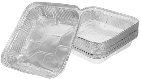 SKISUNO Aluminum Foil Tray 30pcs Set for Baking Pies and Quiche, Disposable Loaf Pans with Even Heat Distribution, Suitable for Home Use and Kitchen Cooking