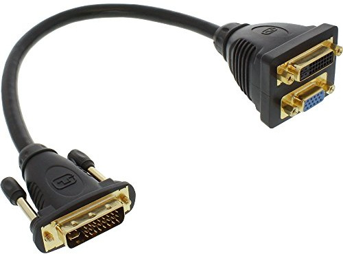InLine 17301 DVI-I DVI-I, S-VGA Schwarz Kabel-Schnittstelle und Netzteil