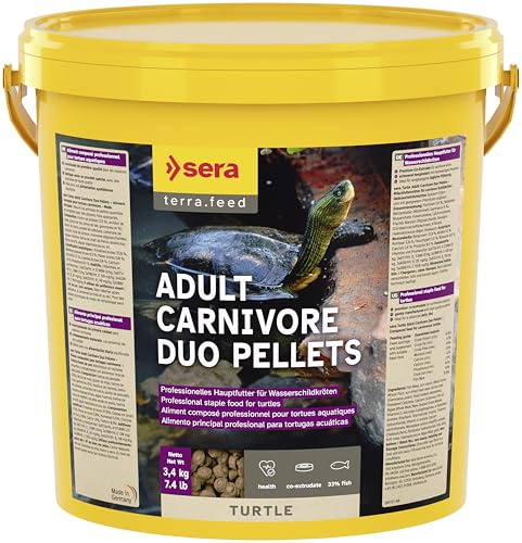sera Turtle Adult Carnivore Duo Pellets 10L (3,4kg) | Comida para Tortugas de Agua Adultas carnívoras | Alimento Premium para Tortugas | Alto Contenido de Pescado | Comida Tortuga