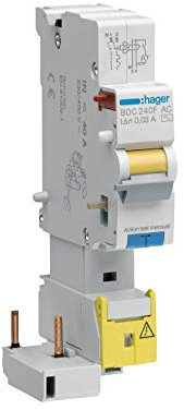 bloc différentiel - phase + neutre - 25a - 30 ma - type ac - hager bdc225f