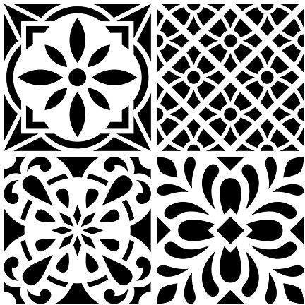 Artemio Fliese Zement Blumen Schablone Home Deko, Kunststoff, mehrfarbig, 30 x 30 x 1 cm