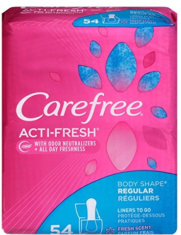 Carefree Acti-Fresh Ultra-Thin Panty Liners, Regular to Go, Fresh Scent - 54 Count