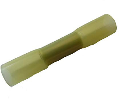 50 Stück Kabelschuhe Stoßverbinder gelb für Kabel 4-6 mm² mit Schrumpfschlauch Verbinder