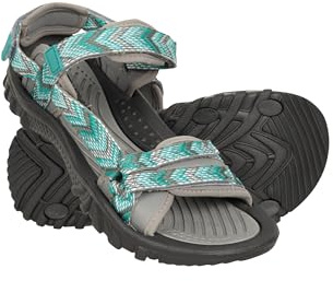 Mountain Warehouse Cyprus Womens Sandal - Breathable Ladies Daily Use Shoes with Neoprene Lining - For Spring Summer, Beach, Walking, Hiking & Outdoors Blue Adult Shoe Size 5
