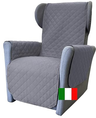 Moonange - Funda para Poltrona - Funda sofá - Asiento 55 cm - Funda para sillón Impermeable - Protector de Muebles Reversible - Antimanchas - Antideslizante - Resistente a los arañazos - Color Gris