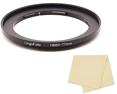 LingoFoto 77mm Filter Adapter Ring for Hasselblad B60, Black, Aluminum Construction, Compatible with Hasselblad V, X, Manual Focus, Telephoto Lens