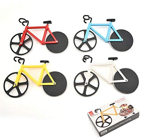 Cucina gadget 2 pz in acciaio inox bicicletta pizza taglierina coltello torta taglierina creativo piano cottura casuale consegna colore