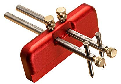Woodworking Scribe Gauge, Double Head Scriber Ruler Marking Mortise Gauge Stainless Steel Adjustable Scribers Ruler Measuring Tool Center Finder for Carpentry