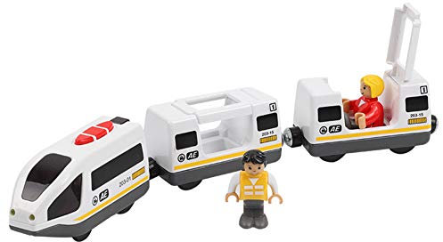 Holzeisenbahn Elektrische Lok Zug Elektrische Hohe Geschwindigkeit Spielzeug Zug Modell Spielzeug Kinder Magnet Batteriebetriebener Holzeisenbahn Zug Lokomotive Spielzeug Geschenk für Junge Kleinkind