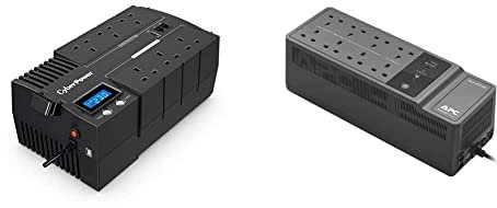 CyberPower BR1000ELCD-UK BRICs Series, 1000VA/600W, 1 USB Charging Port, AVR, Brick Format & APC by Schneider Electric BACK-UPS ES - BE850G2-UK - Uninterruptible Power Supply 850VA, Black