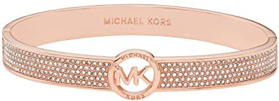 Michael Kors Armband für Damen, Messing und Pavé-Kristall, MK-Logo, Farbe: Roségold (Modell: MKJ8003791)