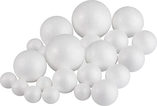 VBS 2er-Pack Styroporkugeln 13-teilig Ø 4cm-10cm Weihnachtskugeln Styroporbälle DIY Heimwerken