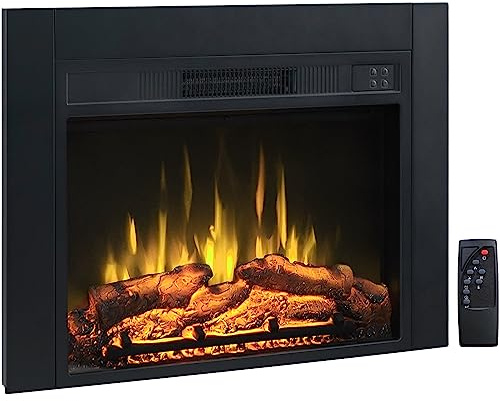 Efiretric® Adam Electric Fireplace Insert with Front Trim Kit, 23 W x 17 H (EF447) with Front Trim Kit, 1500W Heater, Remote Control and Timer