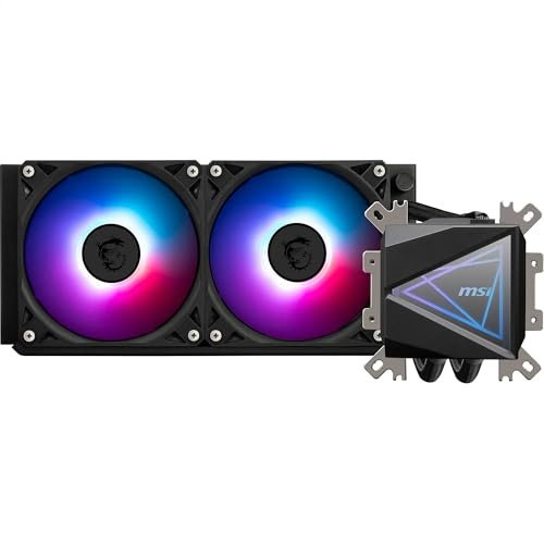 MSI MAG CORELIQUID I240 AIO Refrigeración líquida, Colplate ampliada, ventiladores ARGB Blockhead y LDB, radiador de flujo dividido, Mystic Light, Compatible con Intel y AMD