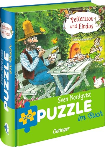 Puzzle im Buch: 100 Teile. Pettersson und Findus