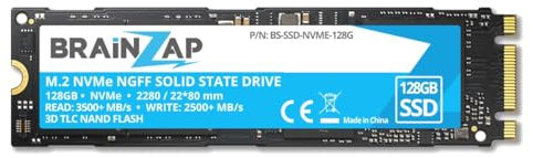 BRAINZAP 128GB NVMe SSD - M.2 NGFF 2280 - PCI-e 3.0 x4-3500 MB/s Lesen - 2500 MB/s Schreiben - Interne SSD