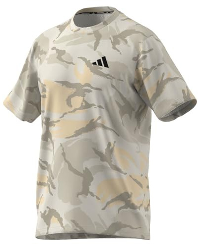 Adidas Herren Train Essentials Seasonal Camo Tee, Crystal Sand/Orbit Grey/Alumina/Wonder beige, M