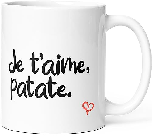 Luigi Collection Mug Humour Je t’Aime Patate Tasse Message drôle Amour Idée Cadeau Original pour Femme Amie Couple Amoureux Collègue Homme Copine Anniversaire St Valentin Noël. Souriez dès le Réveil.