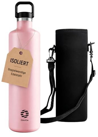 Healter Gourde 1.75L Acier Inoxydable Bouteille d'eau à Paroi Double Isotherme Bouteille d'eau étanche Reutilisable Gourde Sport pour Fitness, Bureau, école, Activités de Plein Air(Rose)