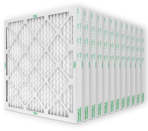 Mann+Hummel 20x25x2 MERV 11 Pleated HVAC AC Furnace Air Filters. Case of 12. (Exact Size: 19.5 x 24.5 x 1.75 Inches)