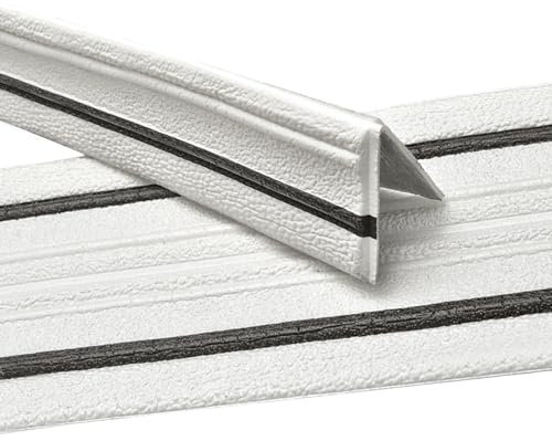 Weichsockelleiste Selbstklebend, Sockelleisten Selbstklebend Wand, Flexible Zierleiste, Knickleiste Abschlussleiste Verkleidungsleiste Deckenleisten Wandbordüre (Weiß mit Schwarz Linie)