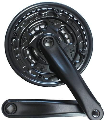 QmeNa Kurbelgarnitur Mountain Bike Crankset Aluminiumlegierung Kurbel Stahlkettenrad Zähne Platte Disc 6/7/8 Geschwindigkeiten 42-34-24T 170mm Länge Crankset