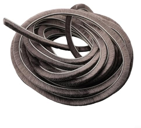 Burlete deslizante, tira de sellado de pelo de cepillo, tira de cepillo para puerta corredera, 5 mm x 8 mm, adecuado para armarios y puertas de seguridad