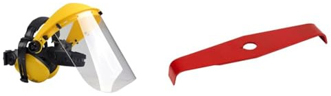 Oregon Q515062 Visière en polycarbonate et Combinaison de casque anti-bruit pour tondeuse & Lame de Débroussailleuse Broyeuse Universelle à 2 Dents, 300mm x 4,0mm