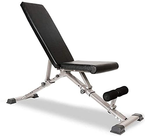 IUokLU Hantelbank, Hantelbank Männer und Frauen Fitness Home Supine Board Multifunktionale Klappbank Assist Fitnessstuhl Trainingsbank