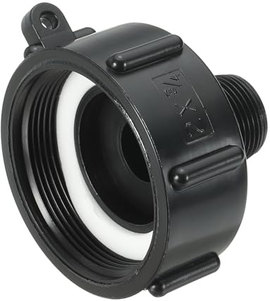 PATIKIL Adattatore IBC Tote 275 330 Adattatore di Drenaggio Nero | Filettatura Grossolana da 2 x Tubo Maschio G da 3/4, per Collegamento Tubo da Giardino