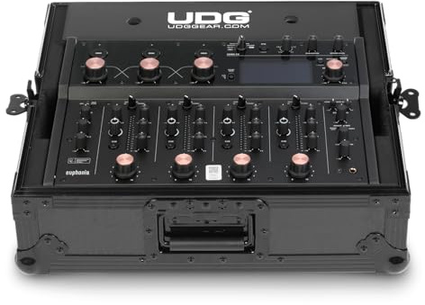 UDG Ultimate Flightcase AlphaTheta Euphonia, Schwarz (U91102BL) | Robuste 9-mm-Sperrholzschale; Schmetterlingsverriegelungen; verstärkte Eckschützer; gepolstertes Schauminnere