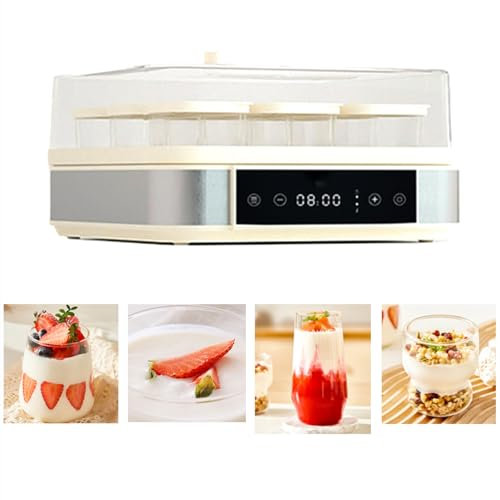 Máquina para Hacer Yogur, minicaja de fermentación de 40 W, con 9 Vasos de Vidrio de 170 ml con Tapa, máquina para Hacer Yogur con Control de Temperatura y Control de Tiempo, Hacer YOG