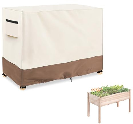 Sobana Outdoor-Hochbeet, Winterabdeckung mit geteiltem Reißverschluss, wasserdicht, strapazierfähig, für 121,9 x 61 x 76,2 cm erhöhte Holz-Pflanzkastenständer (Beige, nur Abdeckungen)